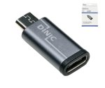 Adapter, Micro male to USB C female aluminum, space grey, DINIC Box